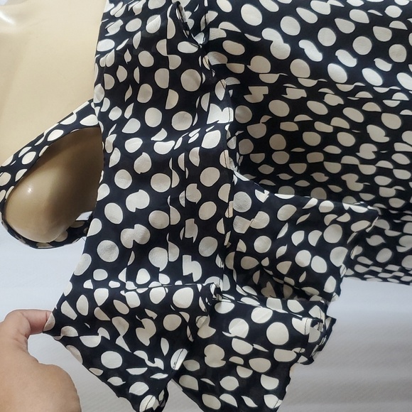 J. Crew Collection Silk Cold-Shoulder Top in Ratti Polka Dot Size L - Picture 4 of 10